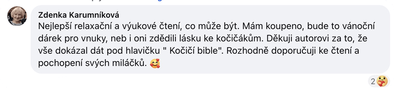 Facebookový komentár čitateľky Mačacej biblie